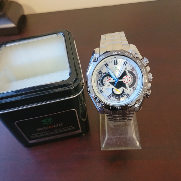 New Silver Weide Sport Men's Fashion watch with Box - Picture 1 of 4